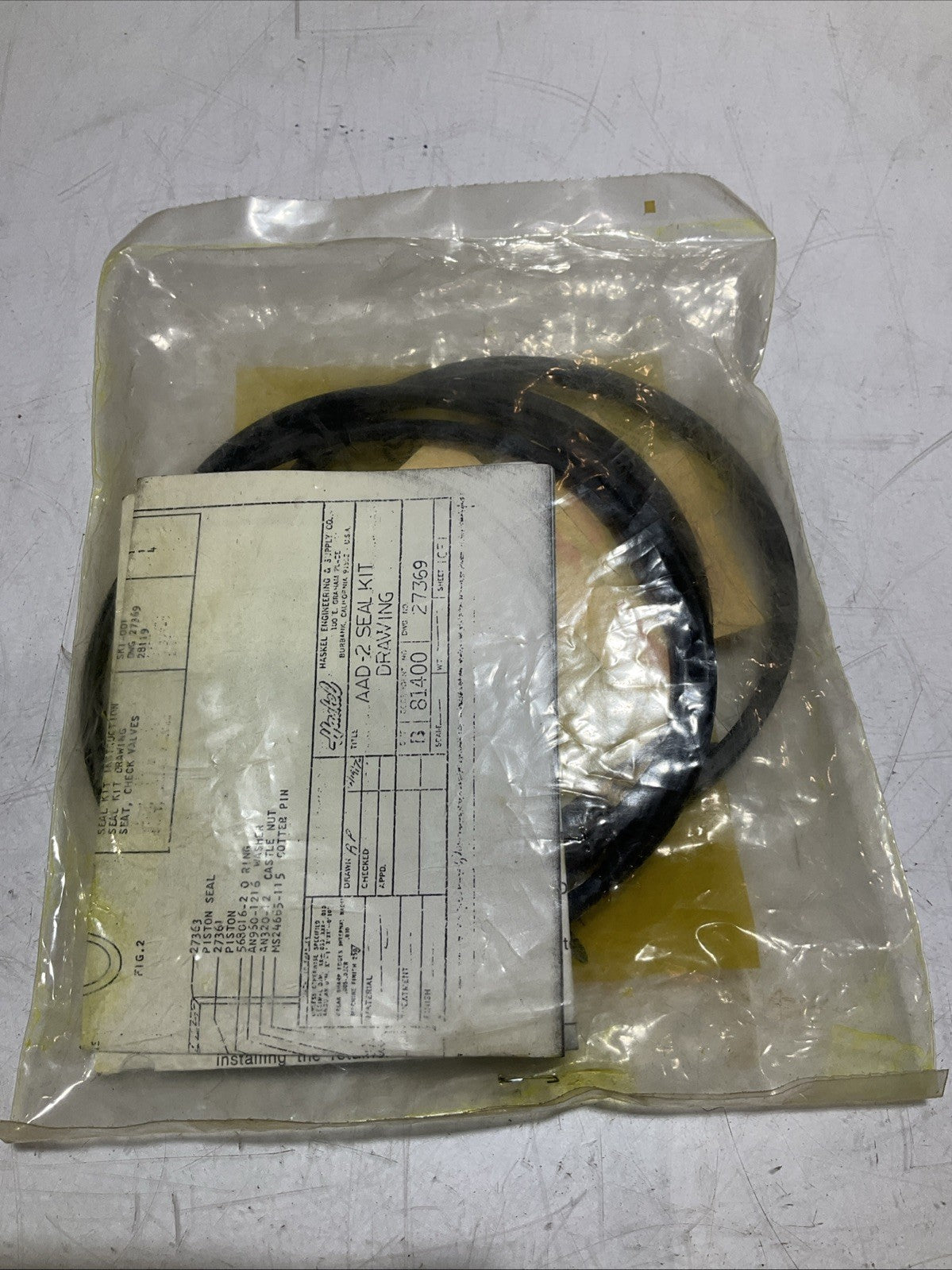 HASKEL 27369 AIR DRIVE SEAL KIT Z2M