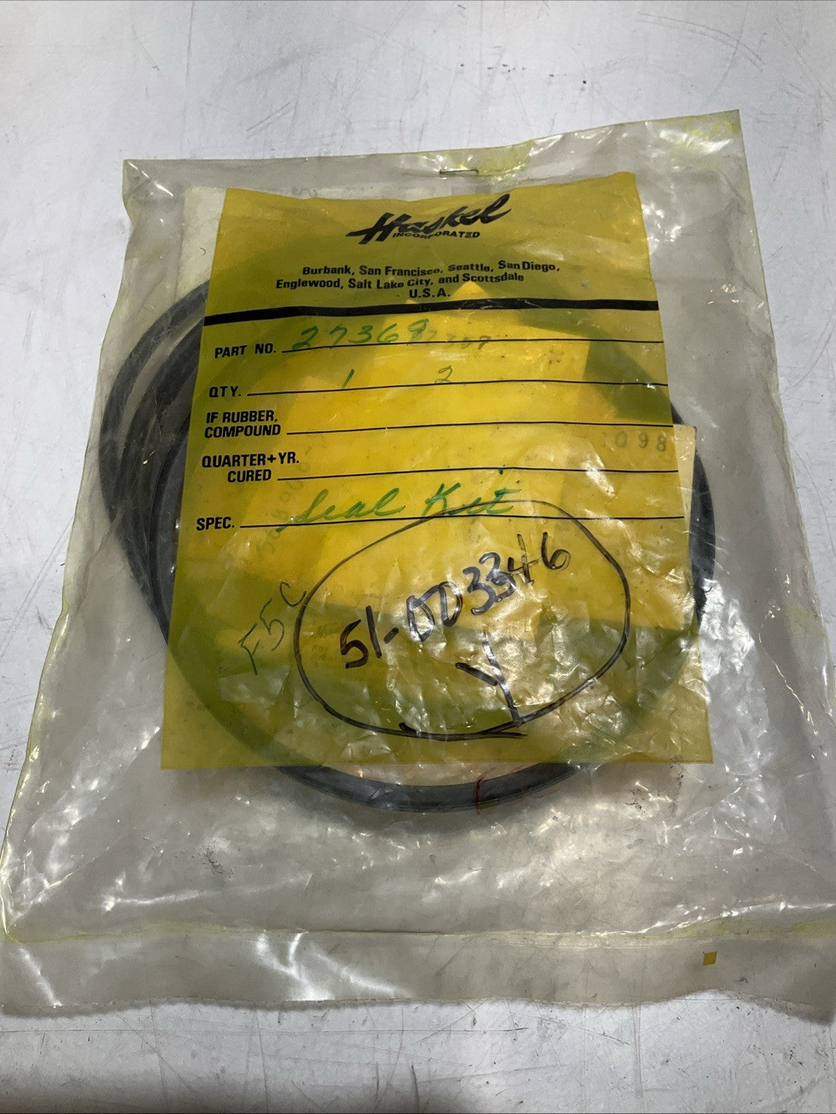 HASKEL 27369 AIR DRIVE SEAL KIT Z2M