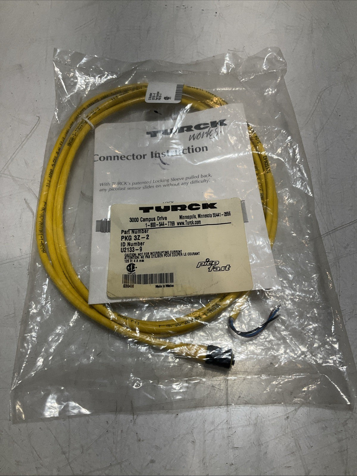 TURCK PKG3Z-2 UNTERMINATED SENSOR ACTUATOR CABLE Y2M