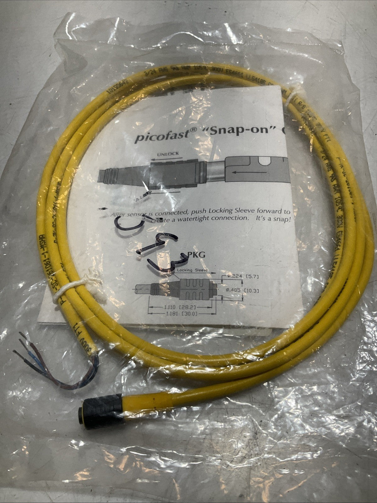 TURCK PKG3Z-2 UNTERMINATED SENSOR ACTUATOR CABLE Y2M