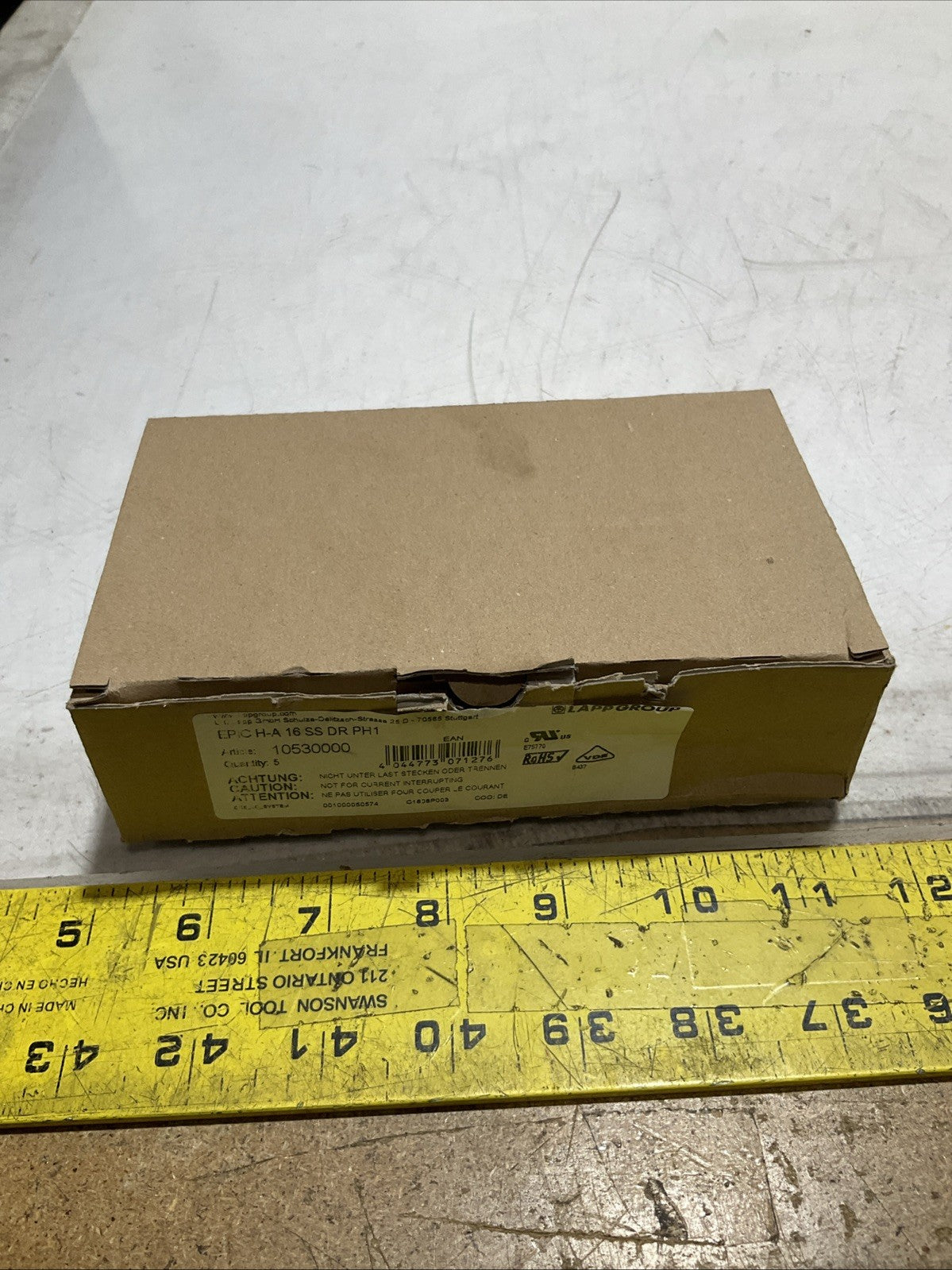 EPIC CONNECTOR H-A16SS DRPH1 16AMP UNMP MULTI-WIRED HOUSING LOT OF 5 Z2M