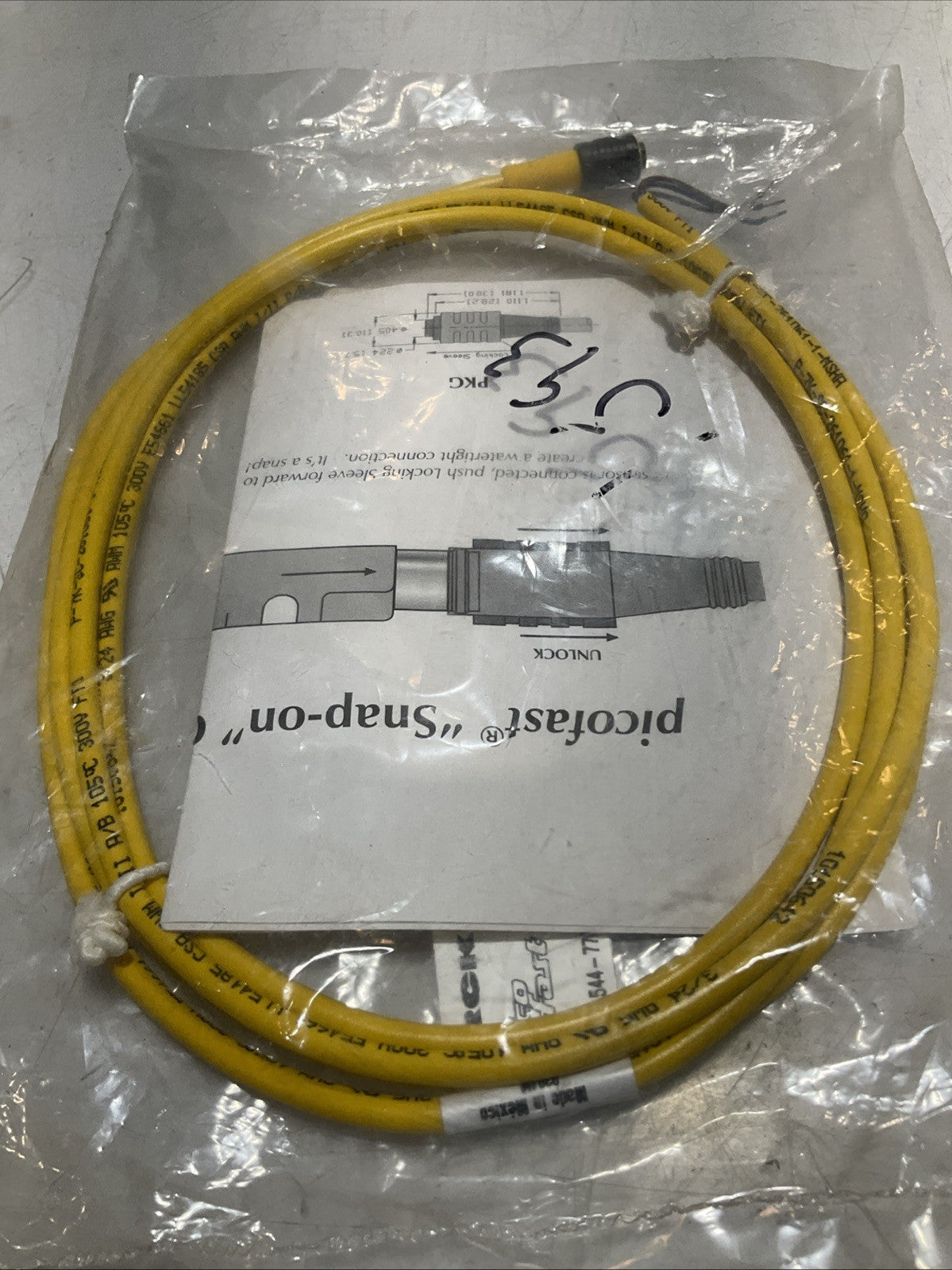 TURCK PKG3Z-2 UNTERMINATED SENSOR ACTUATOR CABLE Y2M