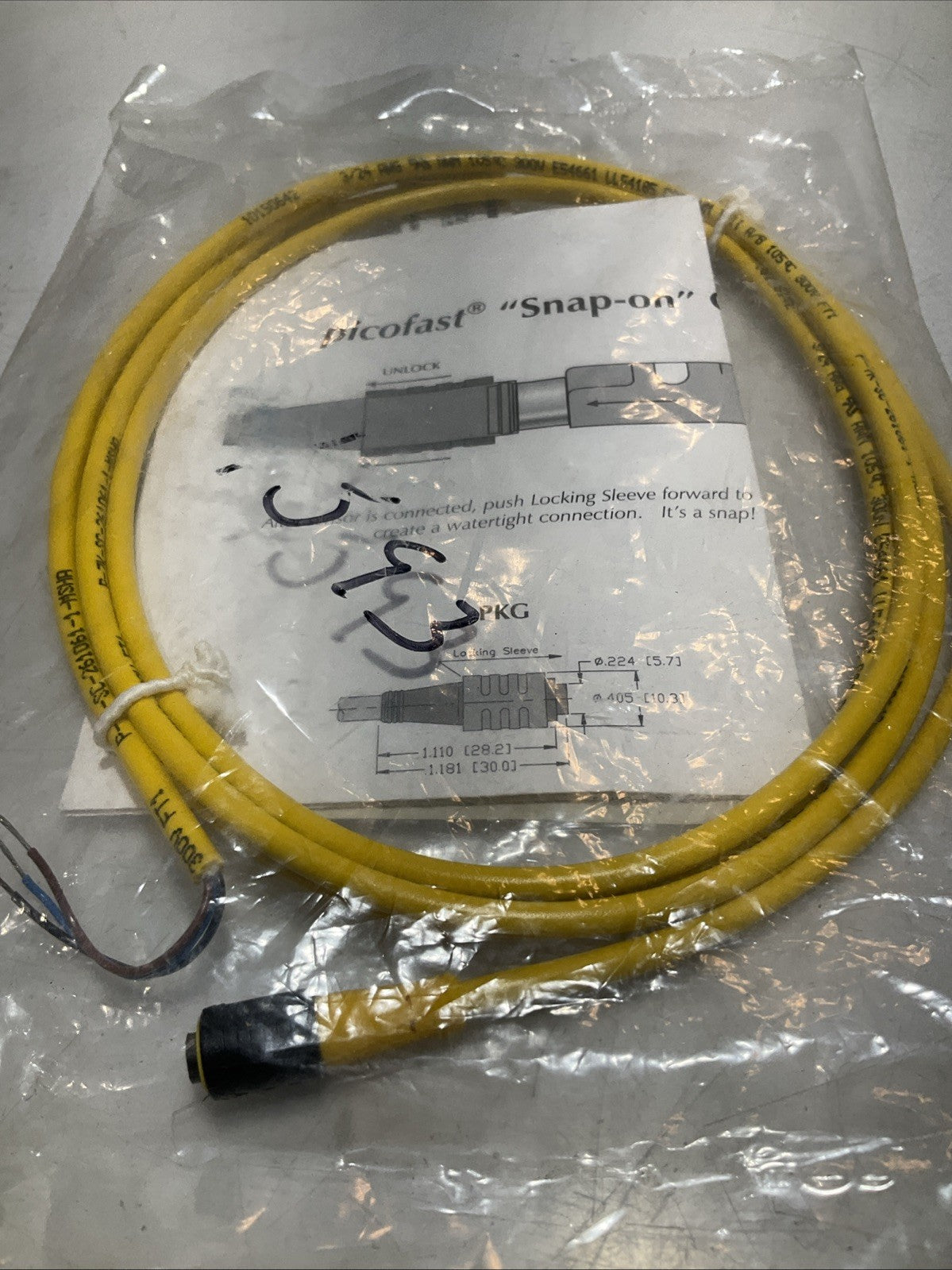TURCK PKG3Z-2 UNTERMINATED SENSOR ACTUATOR CABLE Y2M