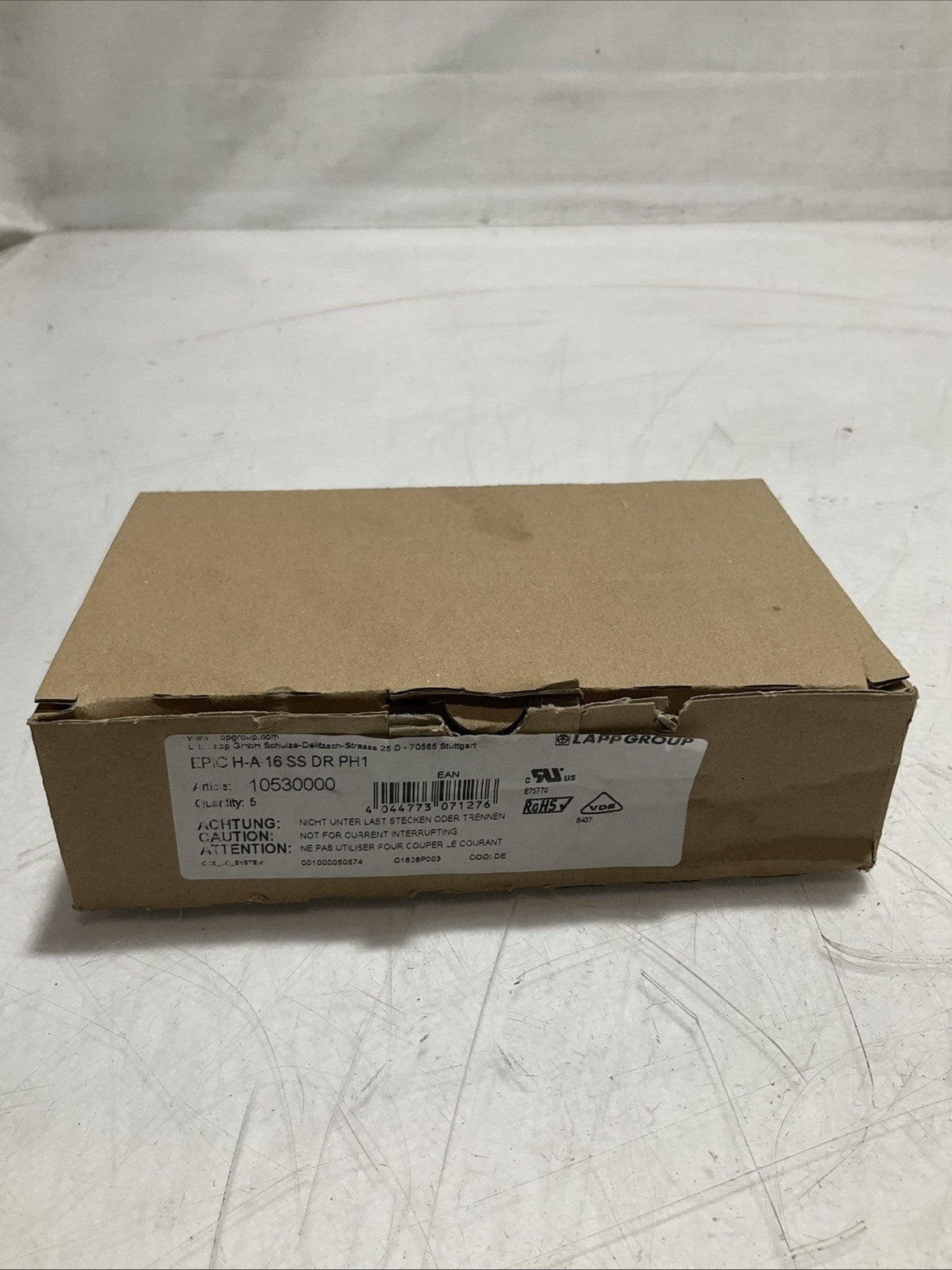 EPIC CONNECTOR H-A16SS DRPH1 16AMP UNMP MULTI-WIRED HOUSING LOT OF 5 Z2M