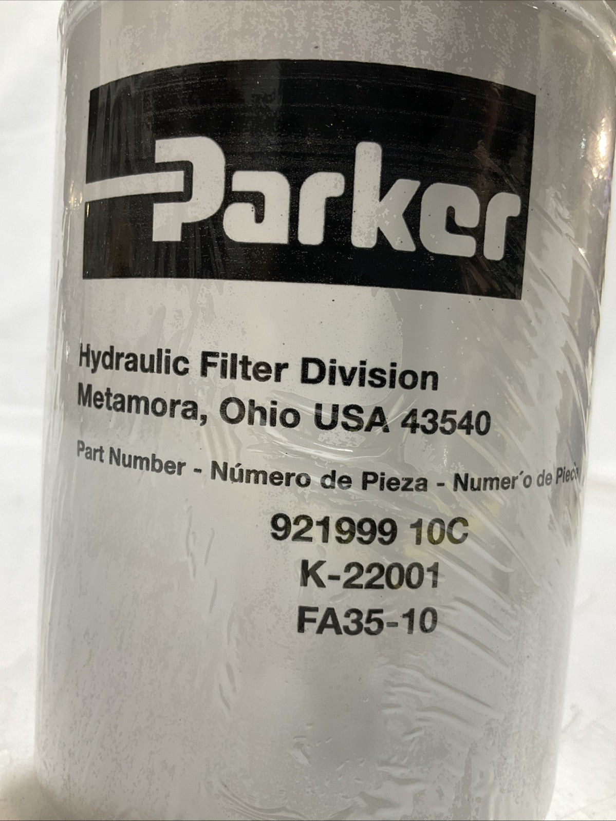 PARKER 921999 HYDRAULIC FILTER DIVISION ELEMENT K-22001 FA35-10 Y2M