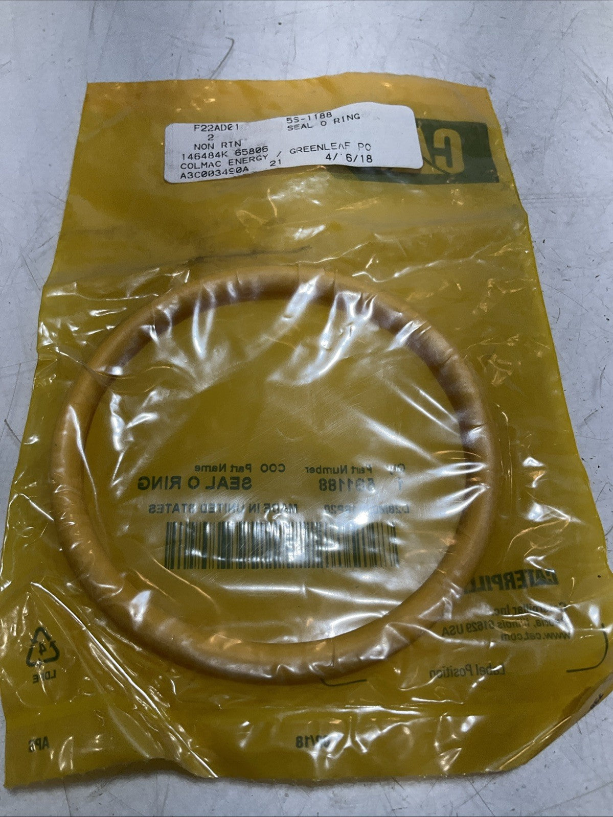 CAT-CATERPILLAR 5S1188 AIR CROSSOVER SEAL O RING LOT OF 2 Y2M