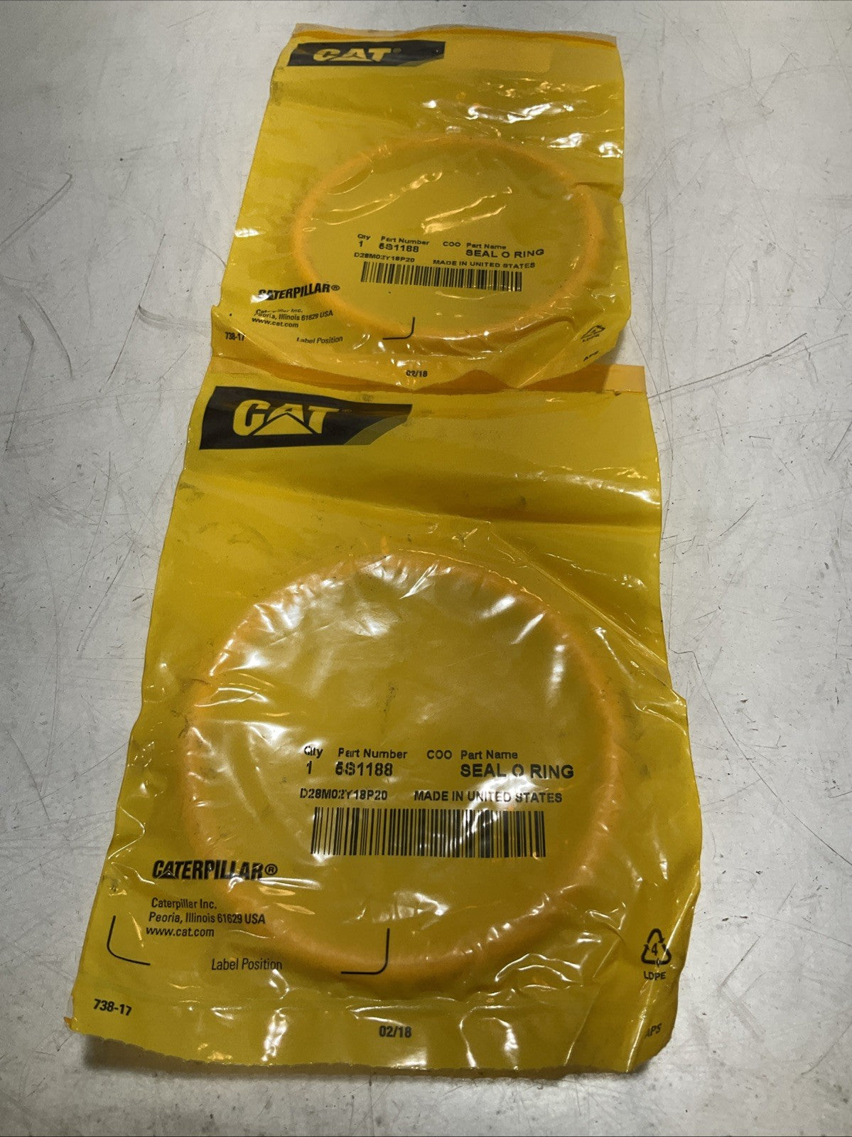 CAT-CATERPILLAR 5S1188 AIR CROSSOVER SEAL O RING LOT OF 2 Y2M