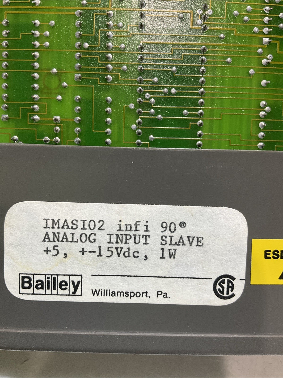 BAILEY INFI90 IMASI02 ANALOG INPUT SLAVE MODULE 15VDC Y2M