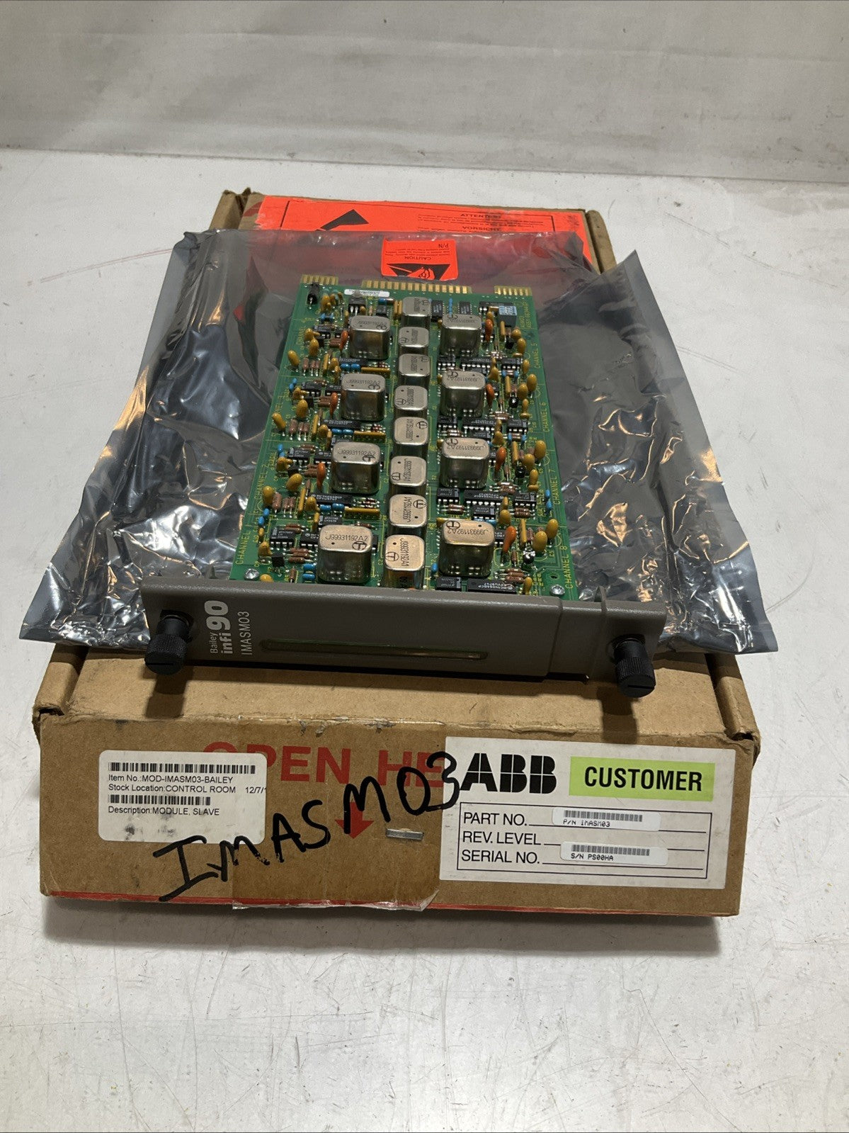 BAILEY INFI90 IMASMO3 6634415G1 ANALOG I/0 OUTPUT SLAVE MODULE 15VDC Y2M