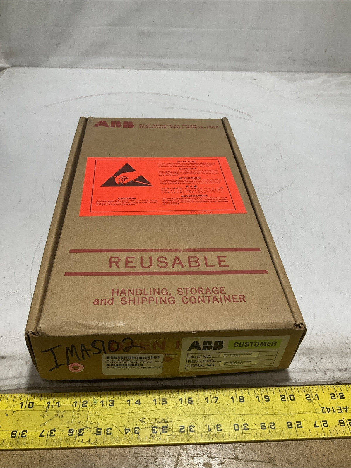 BAILEY INFI90 IMASI02 ANALOG INPUT SLAVE MODULE 15VDC Y2M