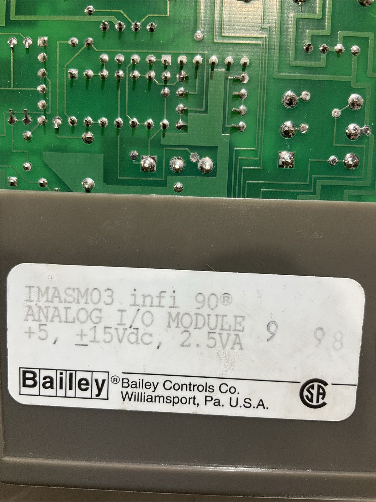 BAILEY INFI90 IMASMO3 6634415G1 ANALOG I/0 OUTPUT SLAVE MODULE 15VDC Y2M