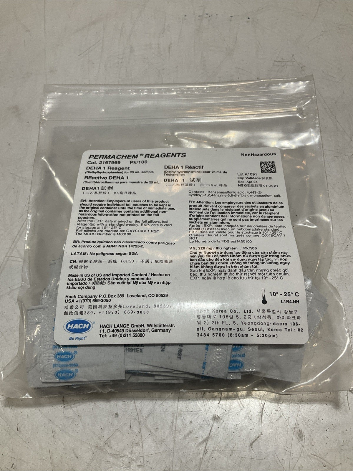 HACH 2167969 DEHA PERMACHEM FERROUS IRON REAGENTS LOT OF 3 Y2M