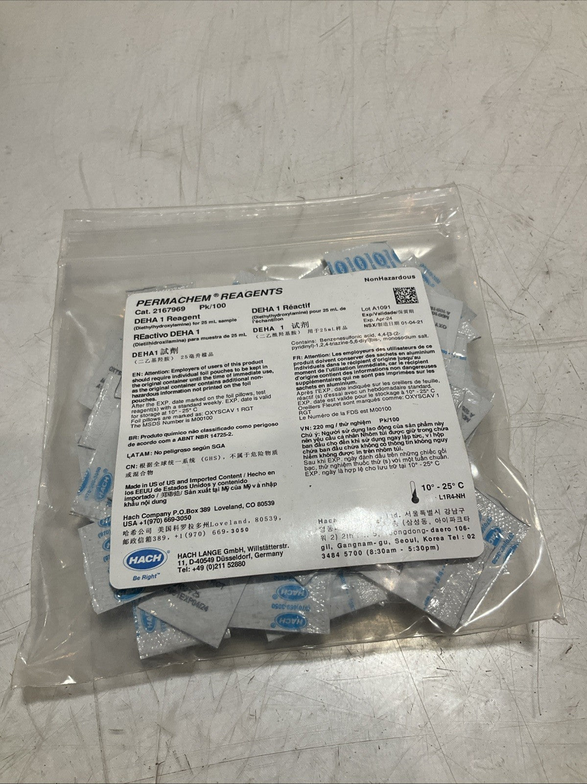 HACH 2167969 DEHA PERMACHEM FERROUS IRON REAGENTS LOT OF 3 Y2M