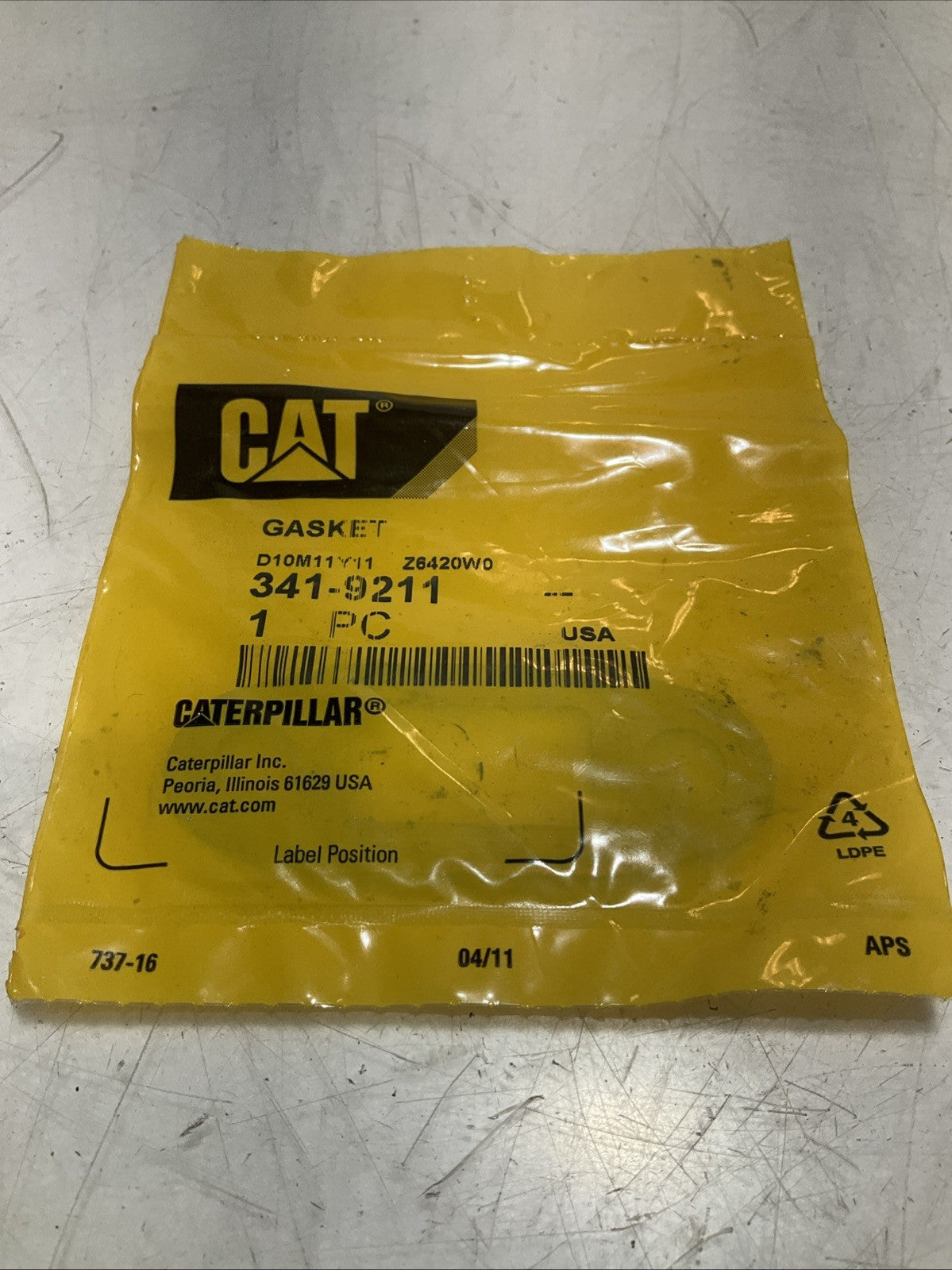 CAT-CATERPILLAR 341-9211 1.6MM THICK COOLANT GASKET LOT OF 4 Y2M