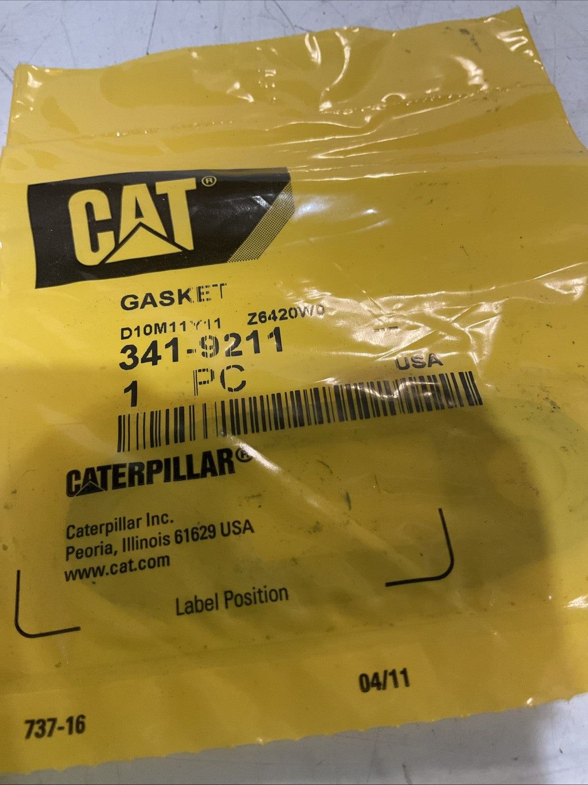 CAT-CATERPILLAR 341-9211 1.6MM THICK COOLANT GASKET LOT OF 4 Y2M