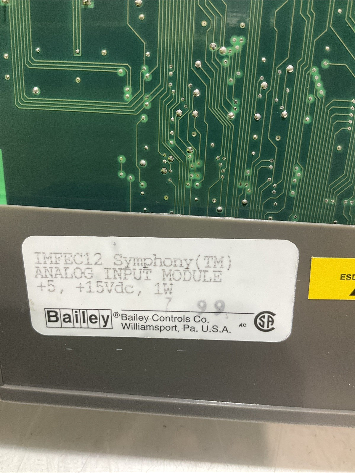 ELSAG BAILEY IMFEC12 - 0382.002.01 HIGH LEVEL ANALOG INPUT MODULE BOARD Y2M