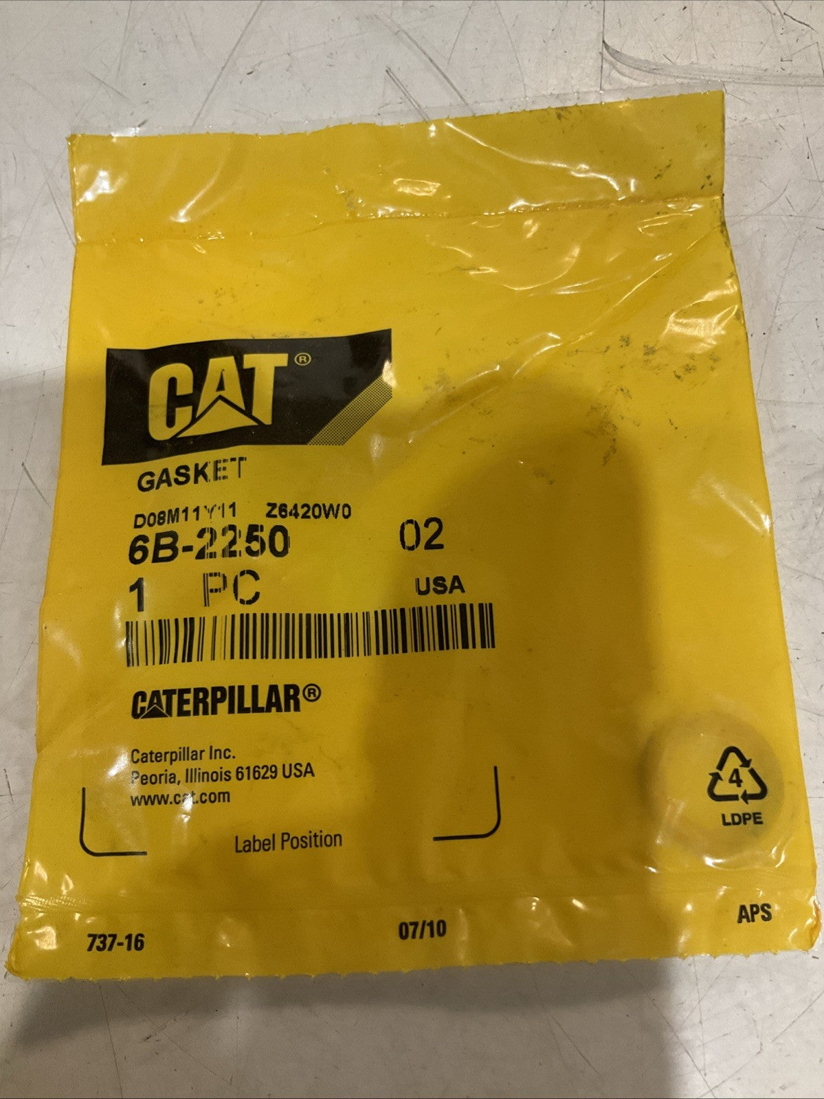 CAT-CATERPILLAR 6B-2250 WASHER GASKET LOT OF 4 Y2M