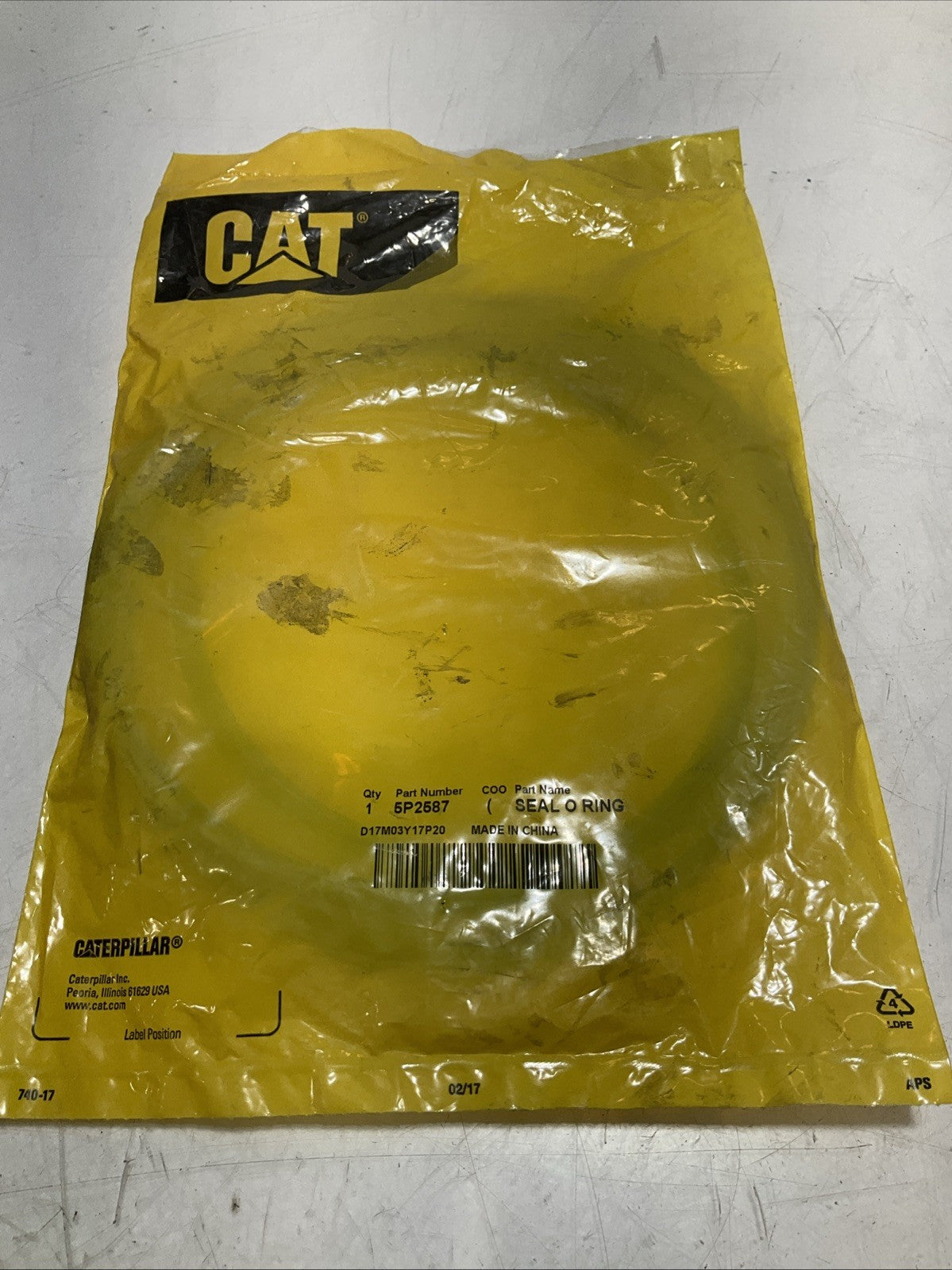 CAT-CATERPILLAR B 5P-2587 SEAL O RING REPLACEMENT Y2M