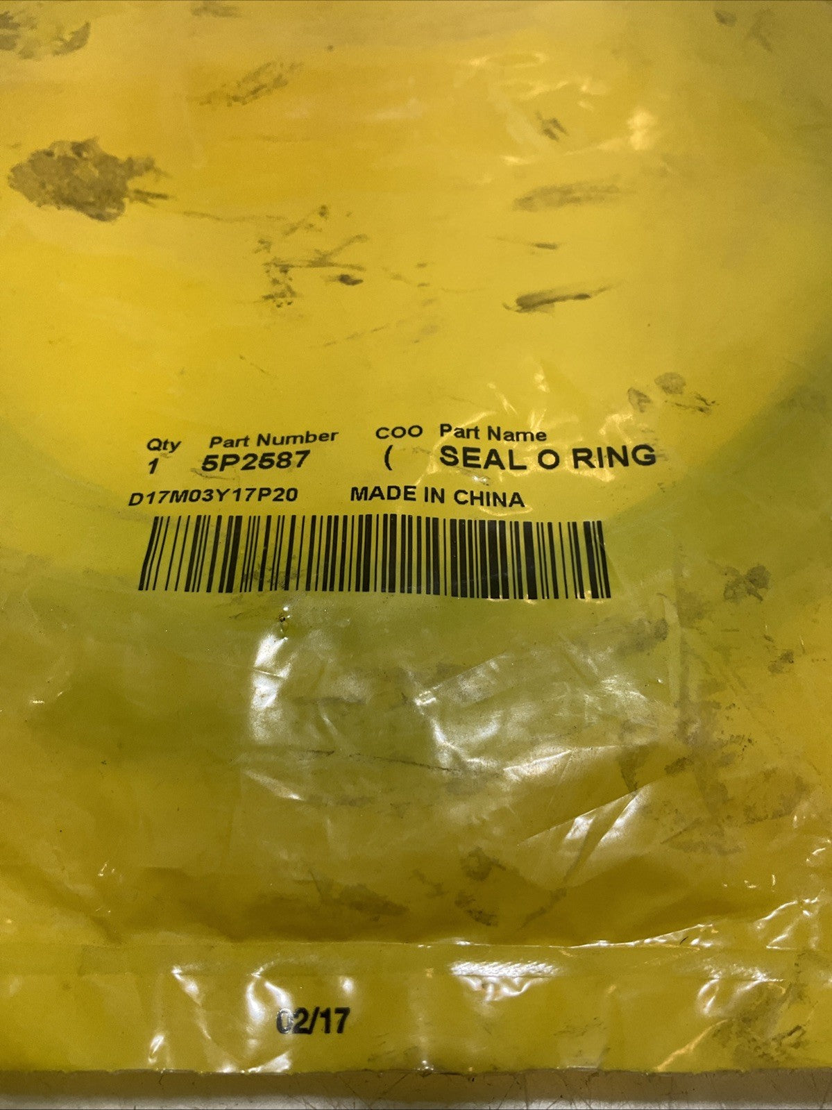 CAT-CATERPILLAR B 5P-2587 SEAL O RING REPLACEMENT Y2M