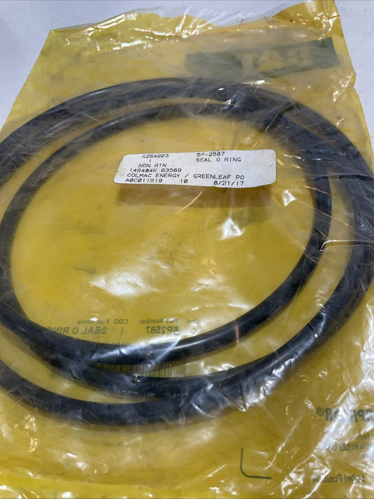 CAT-CATERPILLAR B 5P-2587 SEAL O RING REPLACEMENT Y2M