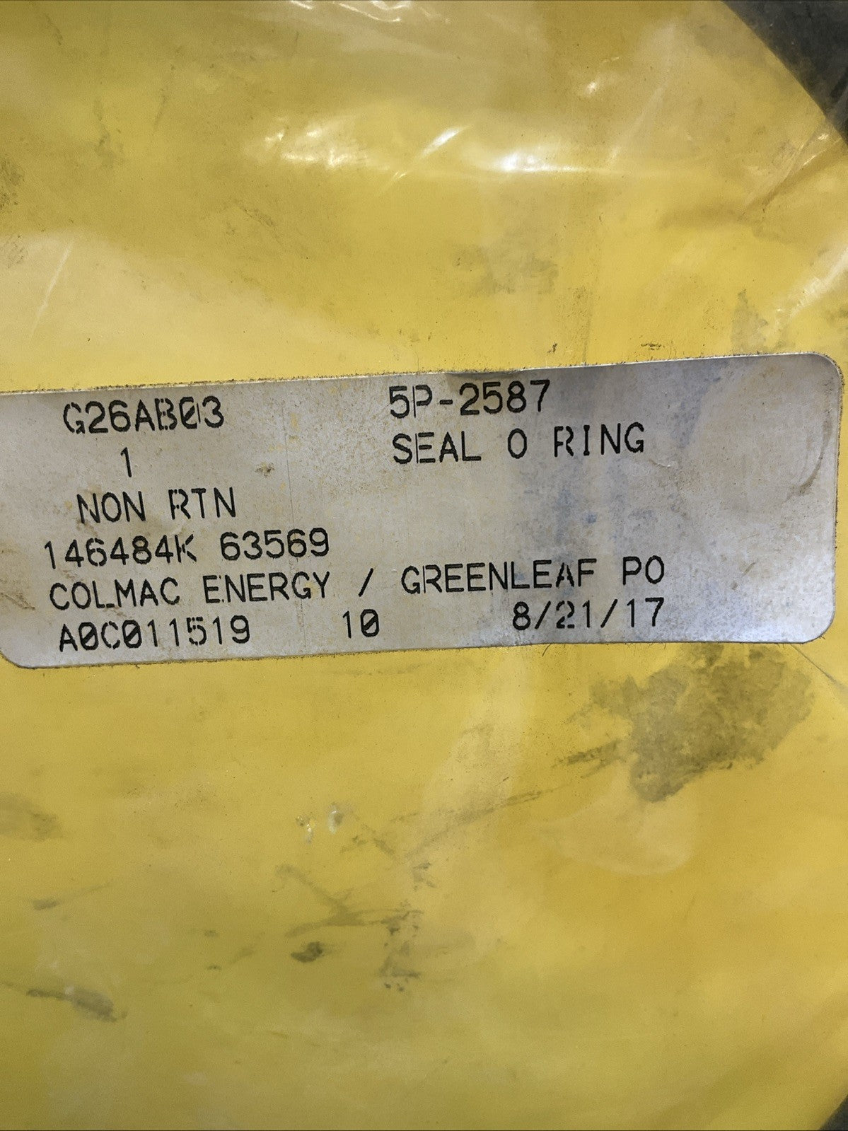 CAT-CATERPILLAR B 5P-2587 SEAL O RING REPLACEMENT Y2M