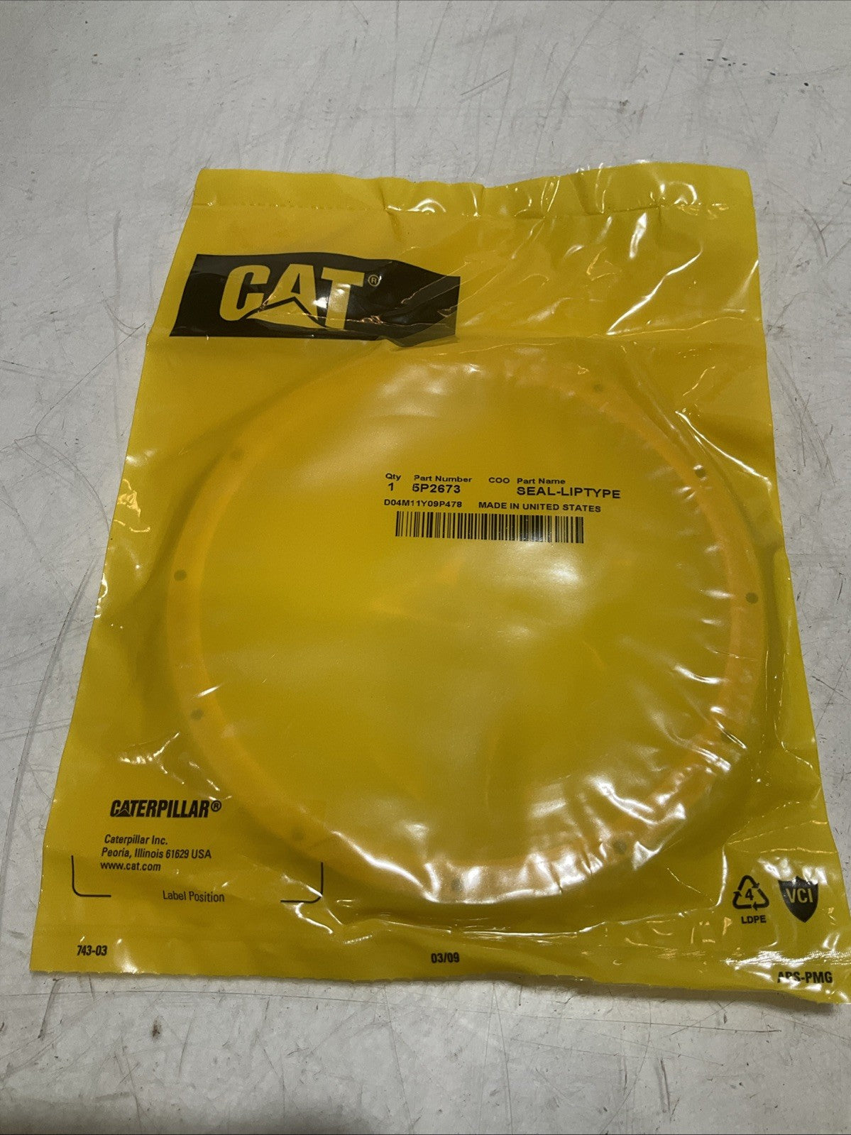 CAT-CATERPILLAR 5P-2673 SEAL-LIPTYPE REPLACEMENT SUITABLE LOT OF 2 Y2M
