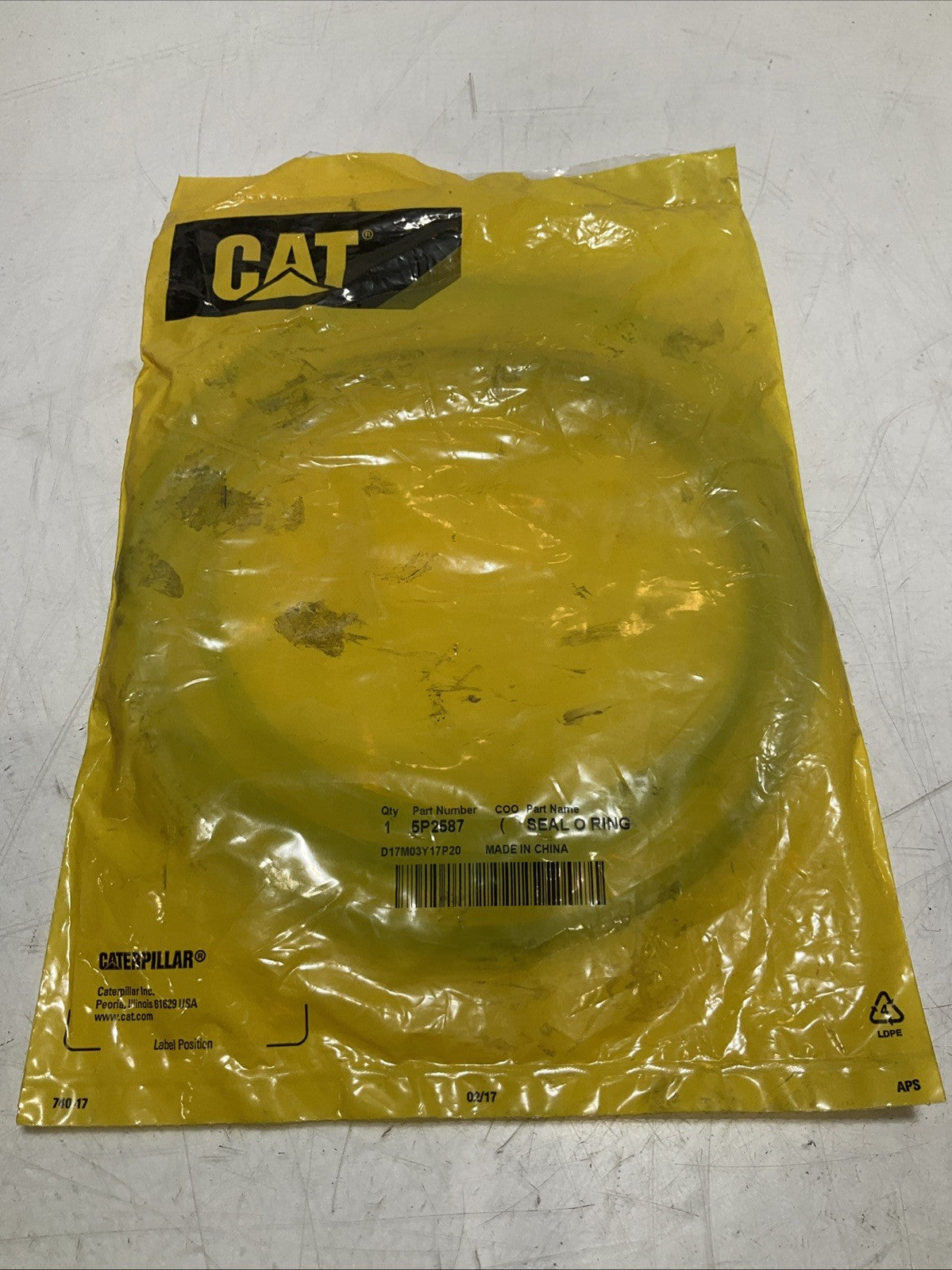 CAT-CATERPILLAR B 5P-2587 SEAL O RING REPLACEMENT Y2M