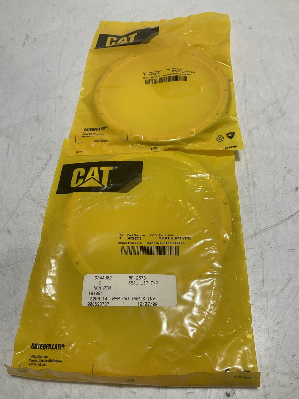 CAT-CATERPILLAR 5P-2673 SEAL-LIPTYPE REPLACEMENT SUITABLE LOT OF 2 Y2M