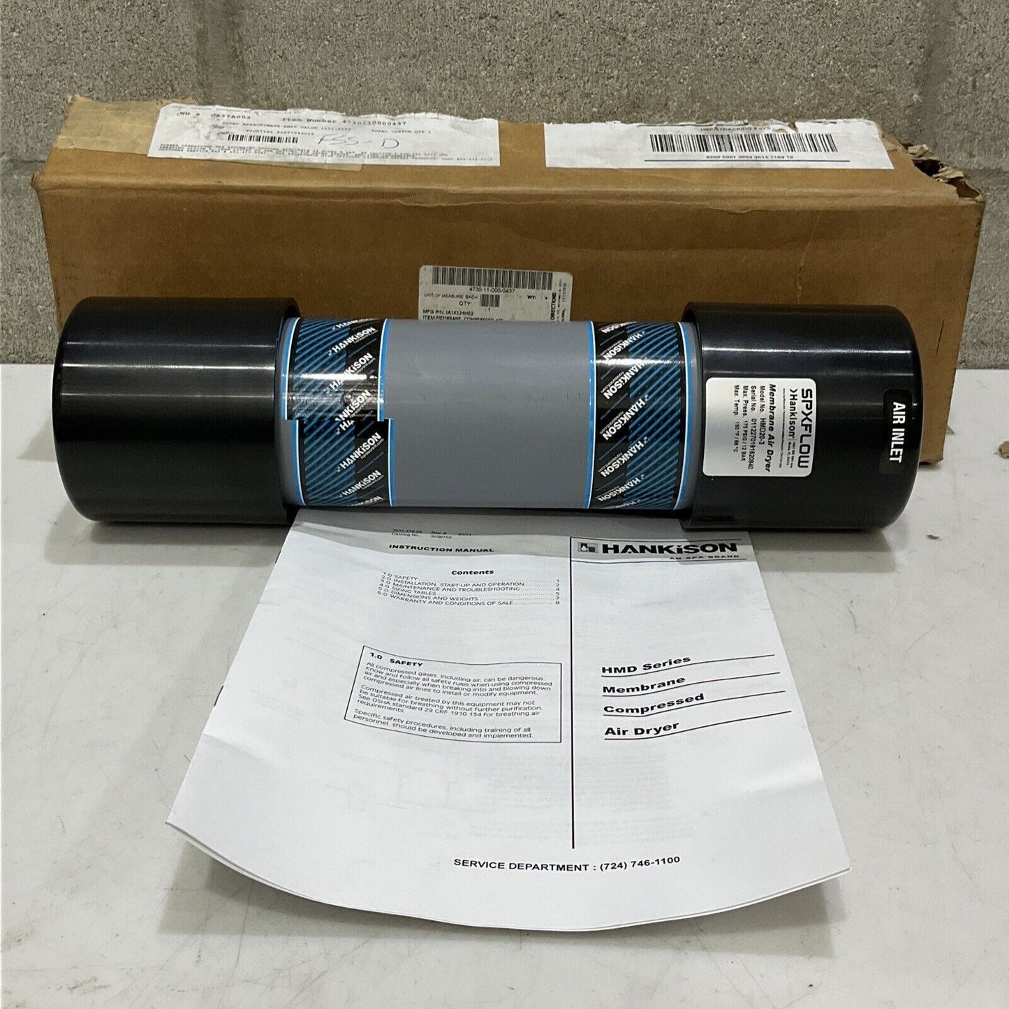 HANKISON SPXFLOW HMD20-3 MEMBRANE AIR DRYER 175 PSIG 12 BAR 150 F 66 C U3S