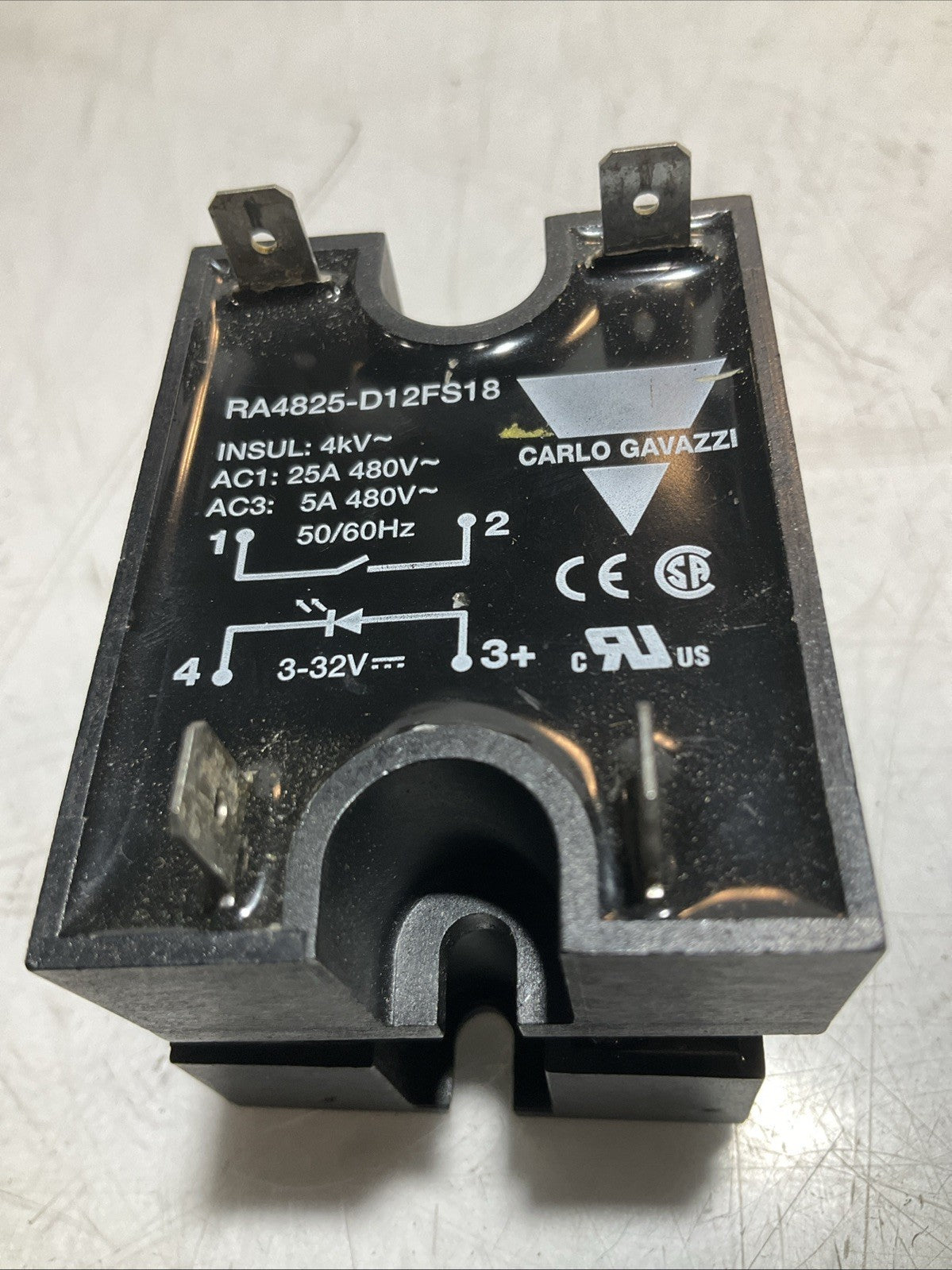 CARLO GAVAZZI RA4825-D12FS18 PANEL MOUNT SOLID STATE RELAY 25A LOT OF 2 Z2M