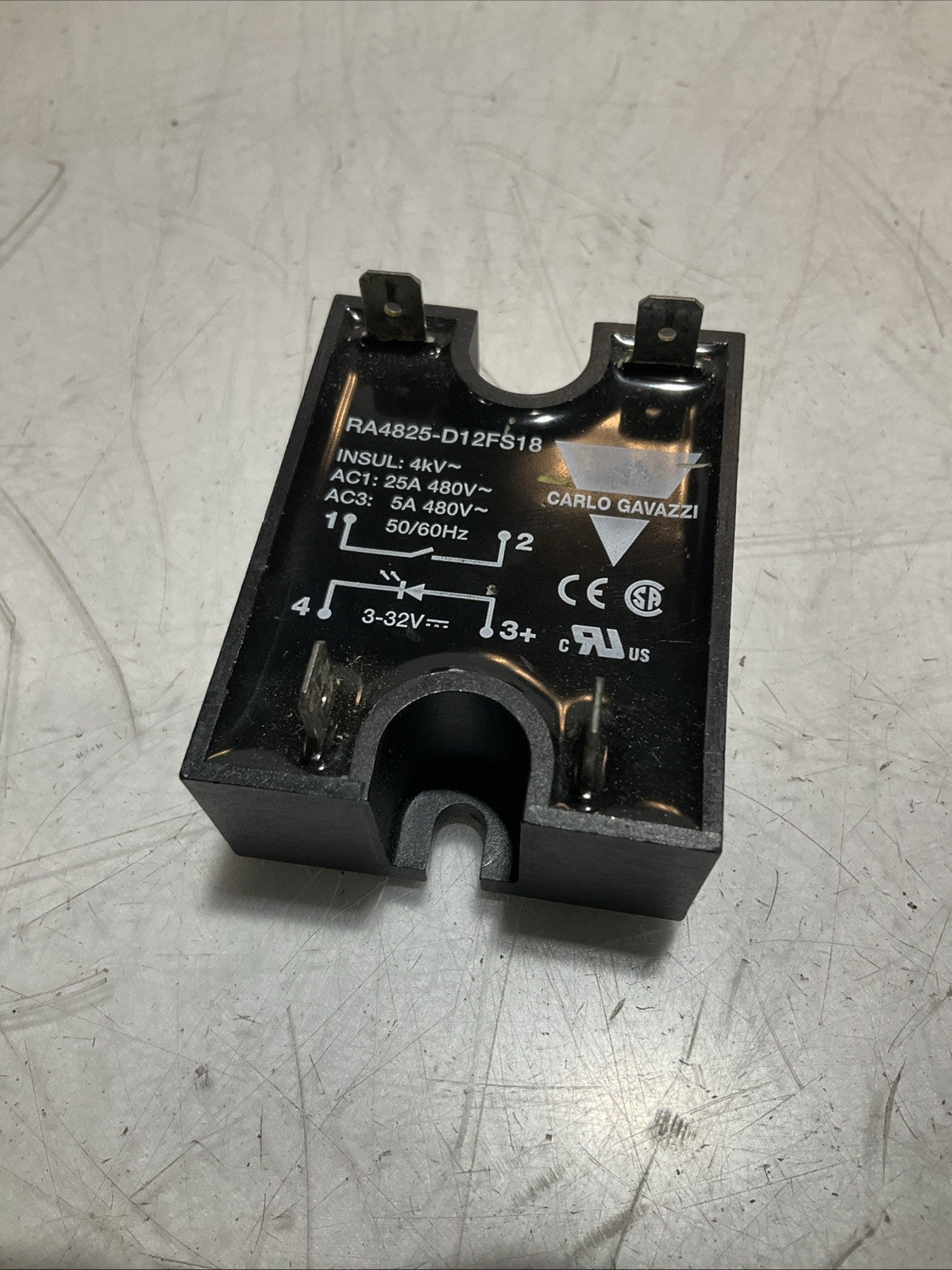 CARLO GAVAZZI RA4825-D12FS18 PANEL MOUNT SOLID STATE RELAY 25A LOT OF 2 Z2M