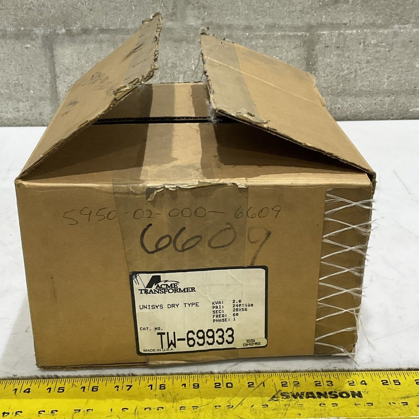 ACME TRANSFORMER TW-69933 GENERAL PURPOSE TRANSFORMER 60HZ 3 PH U3S