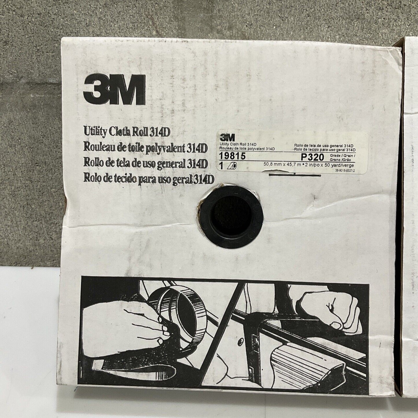 3M P320 19815 ABRASIVE UTILITY CLOTH ROLL 314D 320 GRIT 2”X50 YARD LOT OF 2 373
