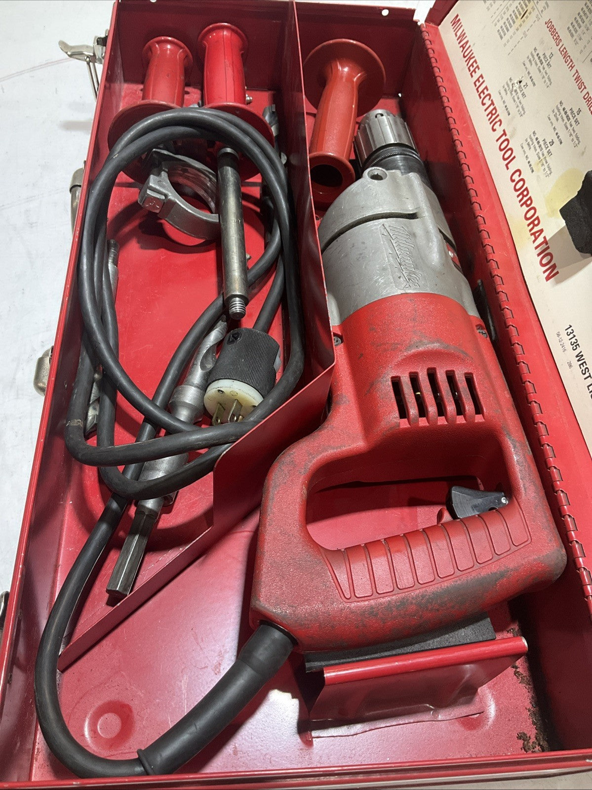 MILWAUKEE 5398 HEAVY DUTY HANDLE HAMMER DRILL KIT 120V 6.2AMPS IN CASE Z2M