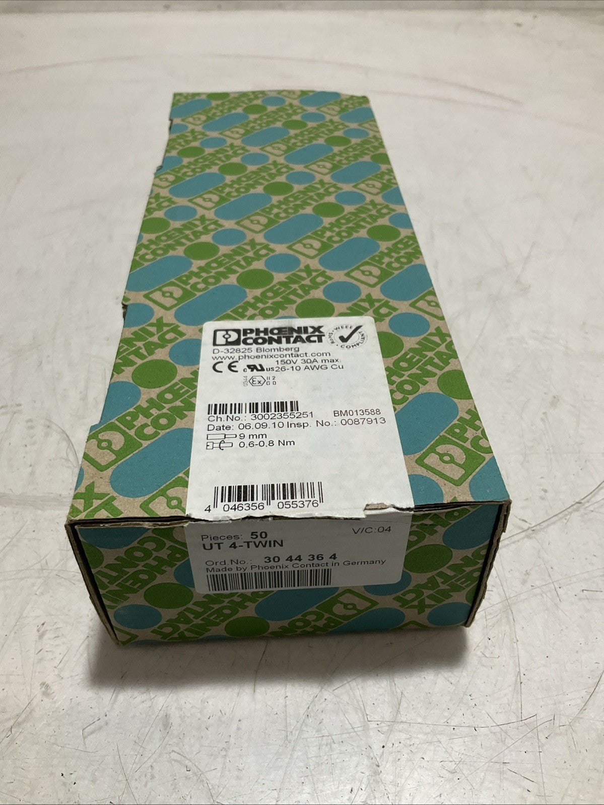 PHOENIX CONTACT 3044364 UT4-TWIN FEED THROUGH TERMINAL BLOCK LOT OF 53 Z2M