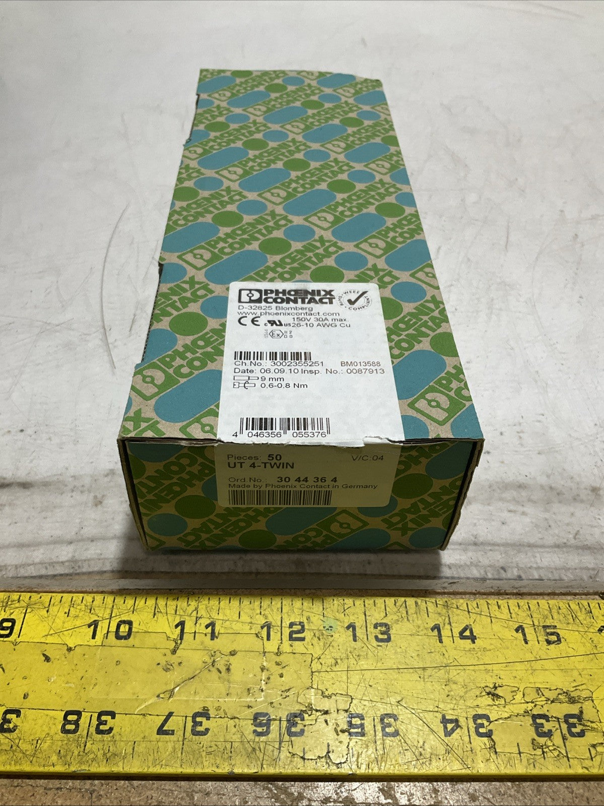 PHOENIX CONTACT 3044364 UT4-TWIN FEED THROUGH TERMINAL BLOCK LOT OF 53 Z2M