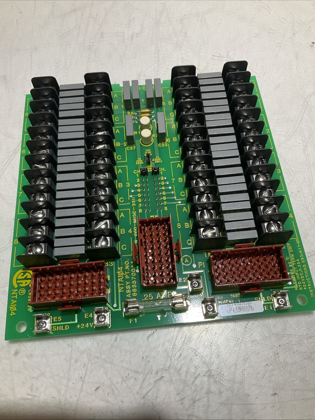 BAILEY NTA104 6635700A1 NETWORK 90 RTD INPUT TERMINATION ASSEMBLY 24VDC Z2M