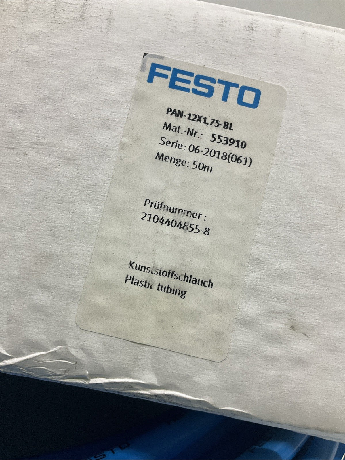 FESTO PAN-12X175-BL KUNSTSTOFFCHLAUCH PLASTIC PNEUMATIC TUBING 50M Z2M