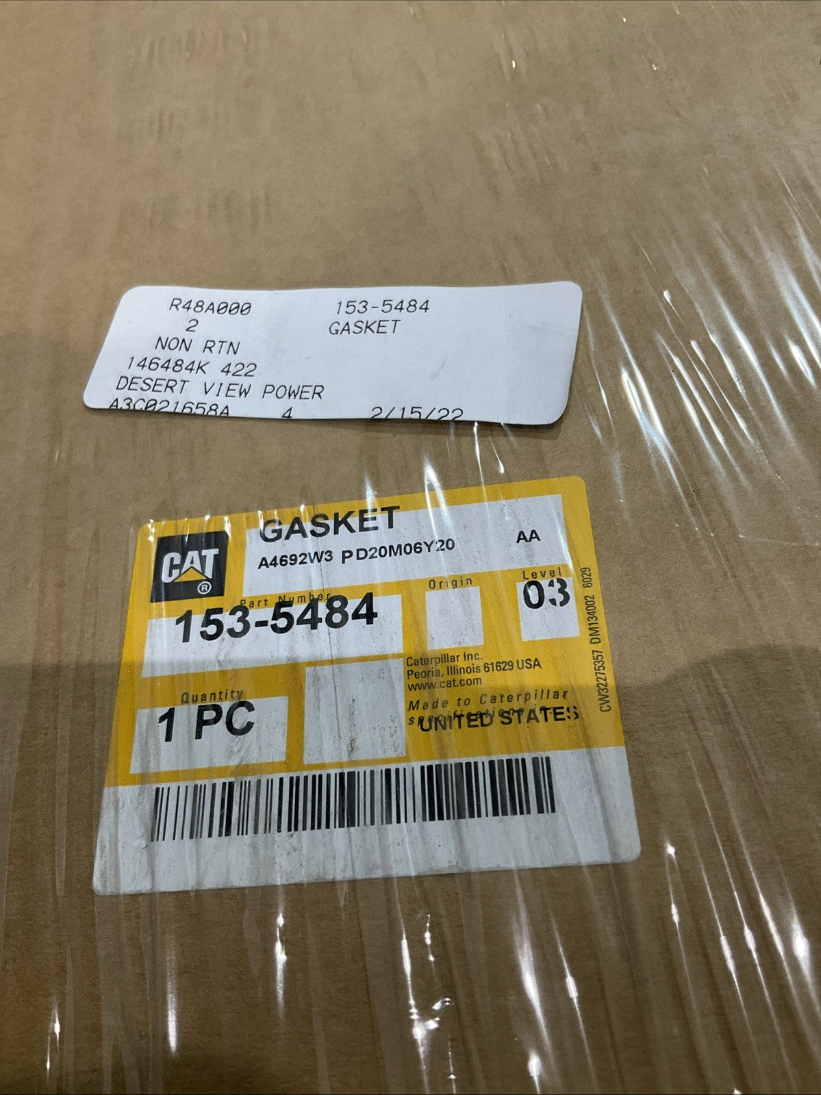 CAT - CATERPILLAR 153-5484 THICK ENGINE AFTERCOOLER LINE GASKET Z2M