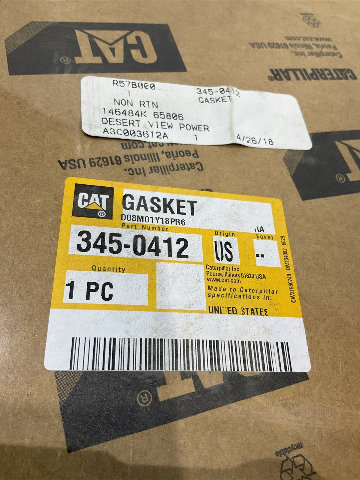 CAT - CATERPILLAR 345-0412 RUBBER ENGINE OIL PAN GASKET Z2M