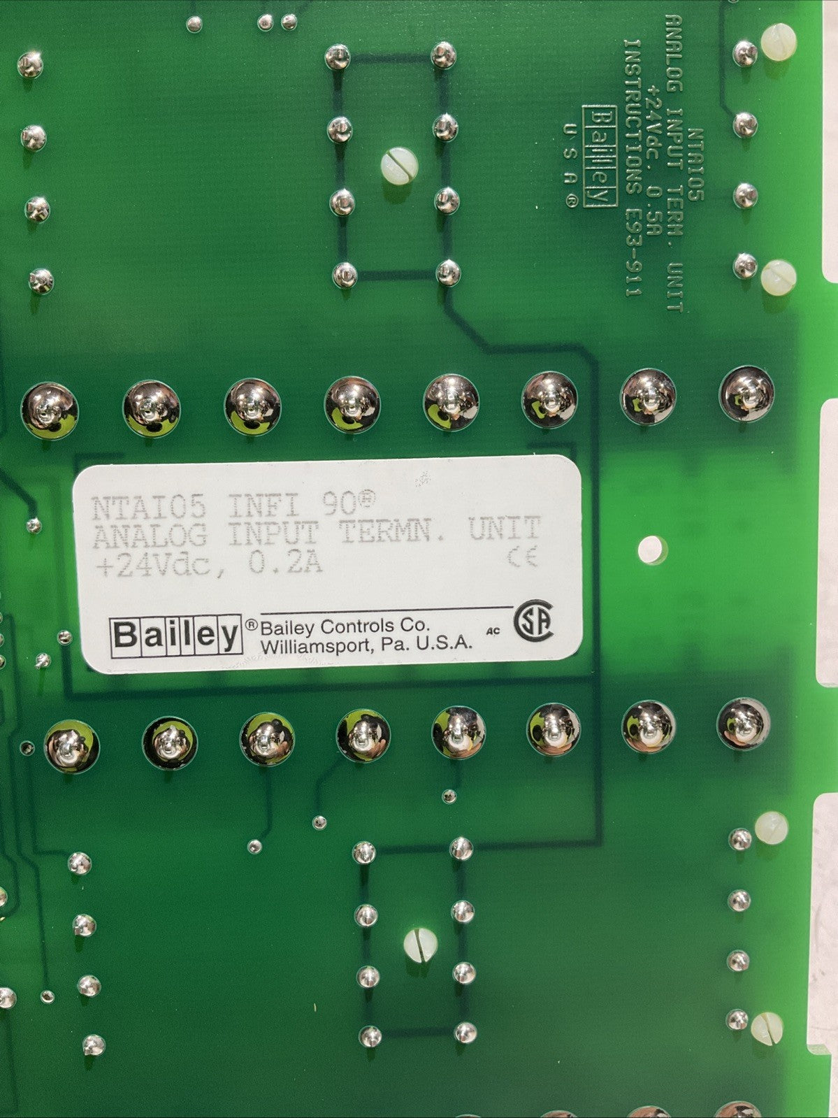 ABB BAILEY INFO90 NTAI05 ANALOG INPUT TERMINAL UNIT CARD FACTORY Z2M