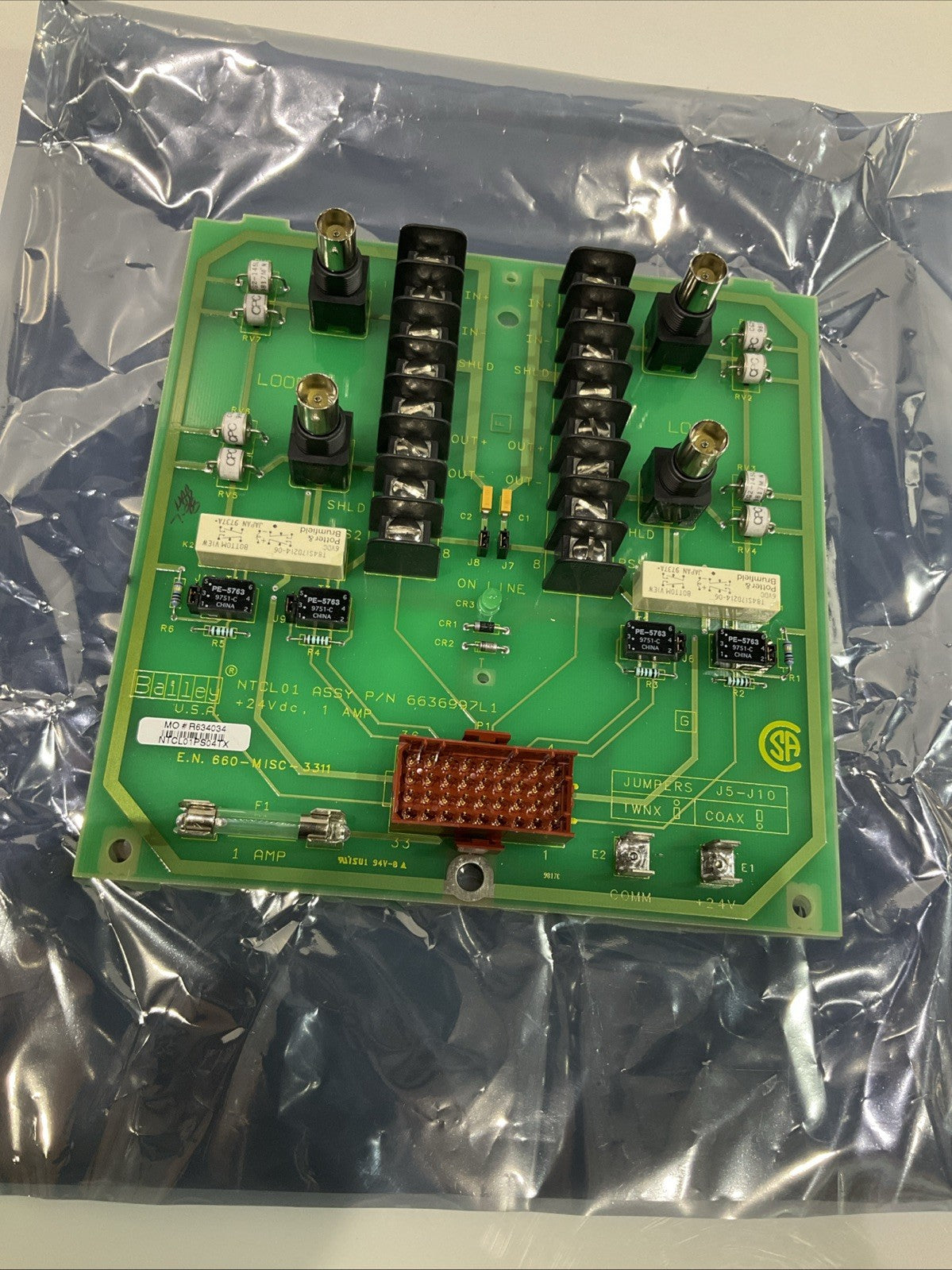 BAILEY NTCL01 6636997L1 COMMUNICATION TERMINATION UNIT MODULE 24VDC Y2M