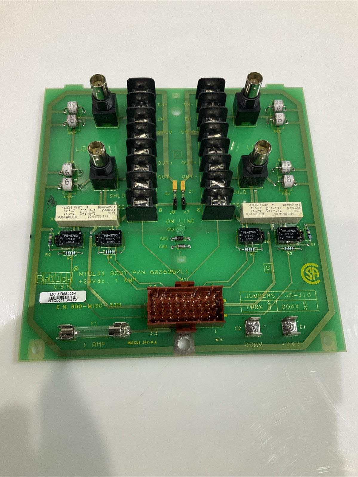 BAILEY NTCL01 6636997L1 COMMUNICATION TERMINATION UNIT MODULE 24VDC Y2M