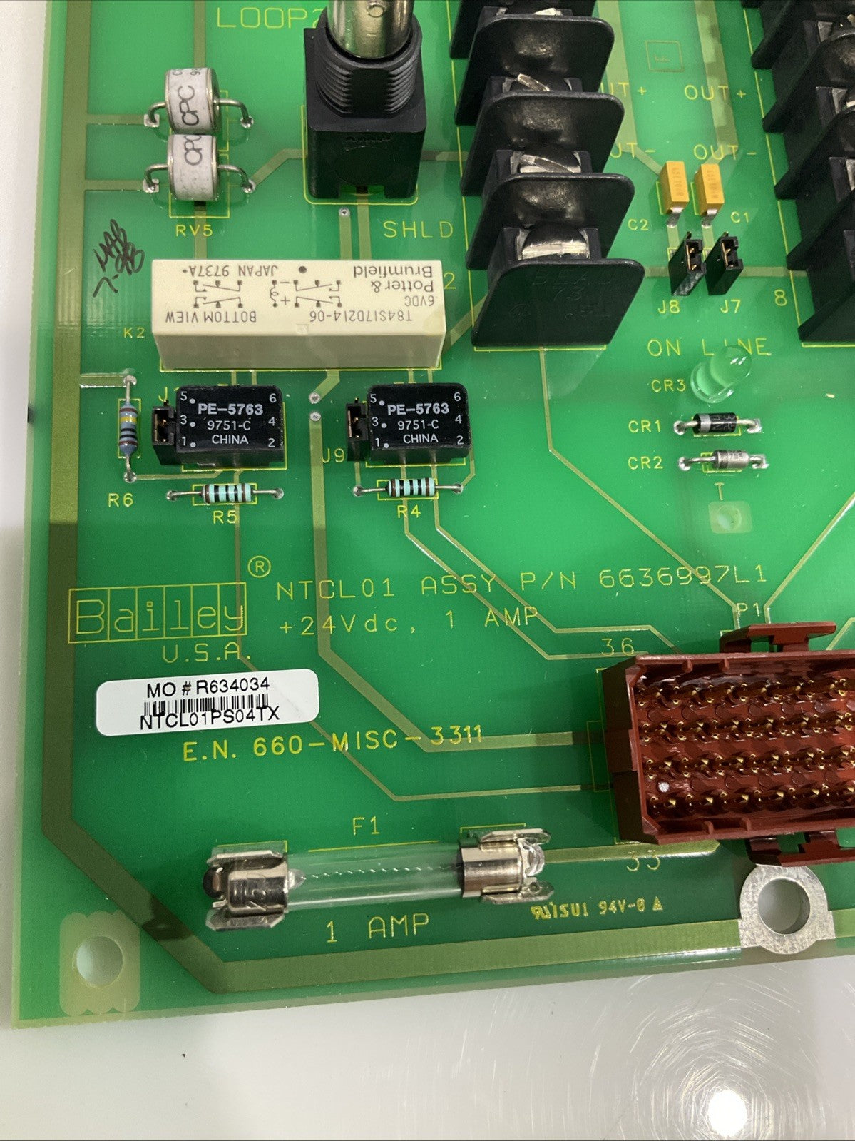 BAILEY NTCL01 6636997L1 COMMUNICATION TERMINATION UNIT MODULE 24VDC Y2M