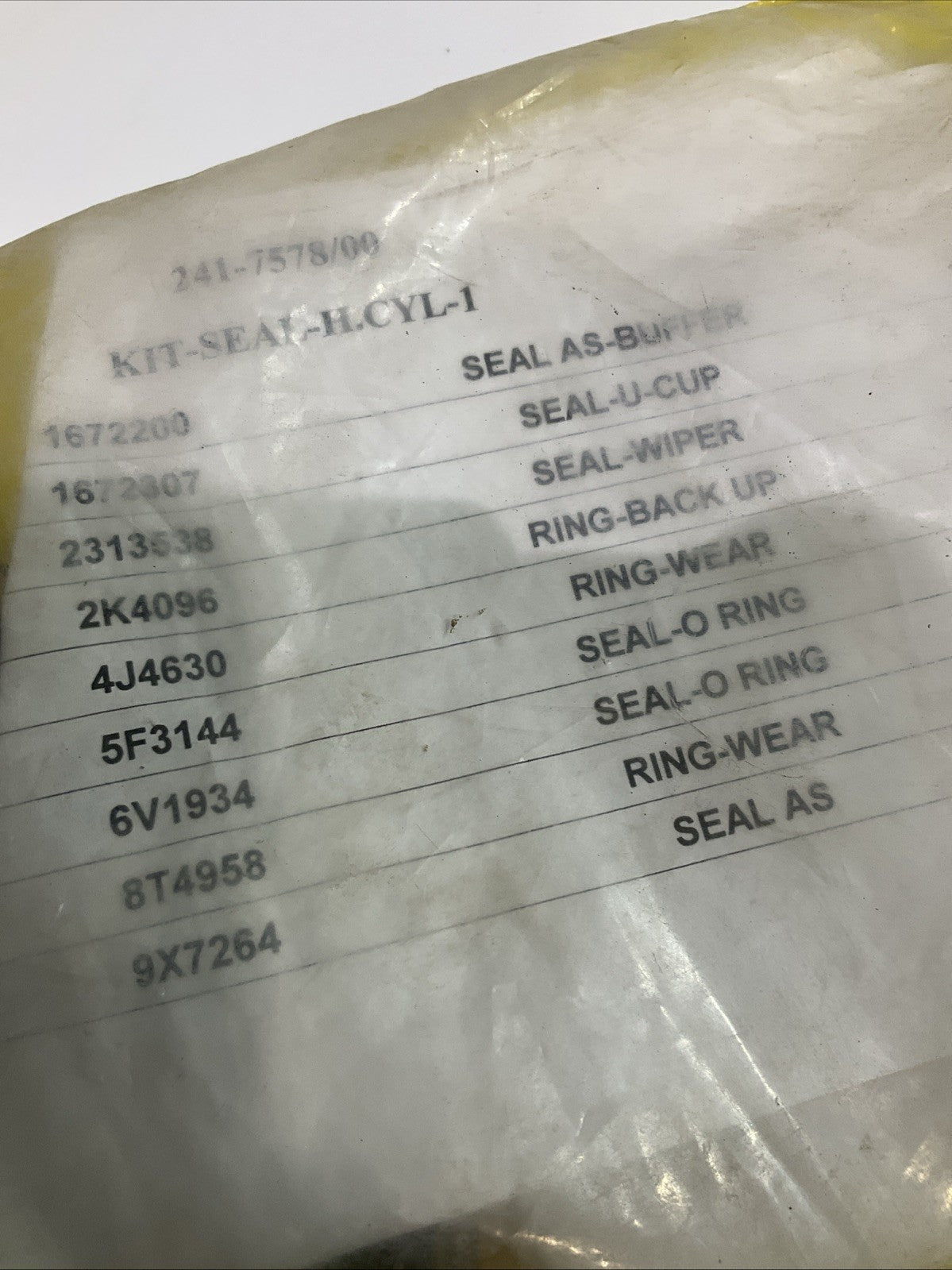 CAT - CATERPILLAR 2417578/00 SEAL KIT H.C.Y.L-1 Z2M