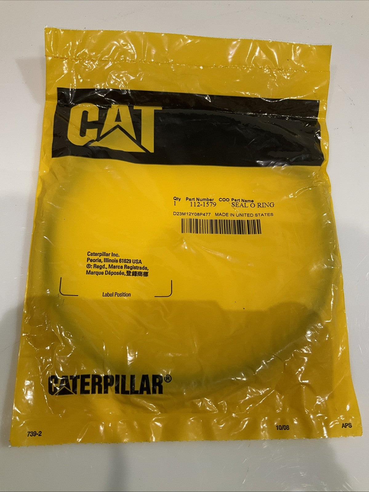 CAT- CATERPILLAR 112-1579 SEAL O RING Z2M