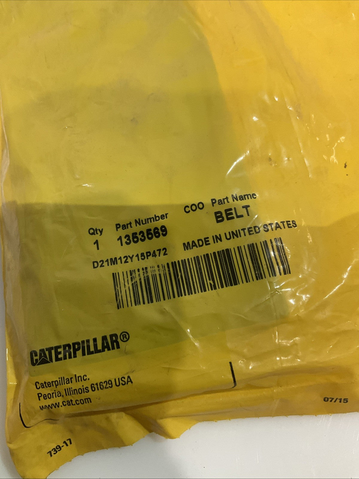 CAT- CATERPILLARS 1353569 OEM BELT LOT OF 2 Z2M