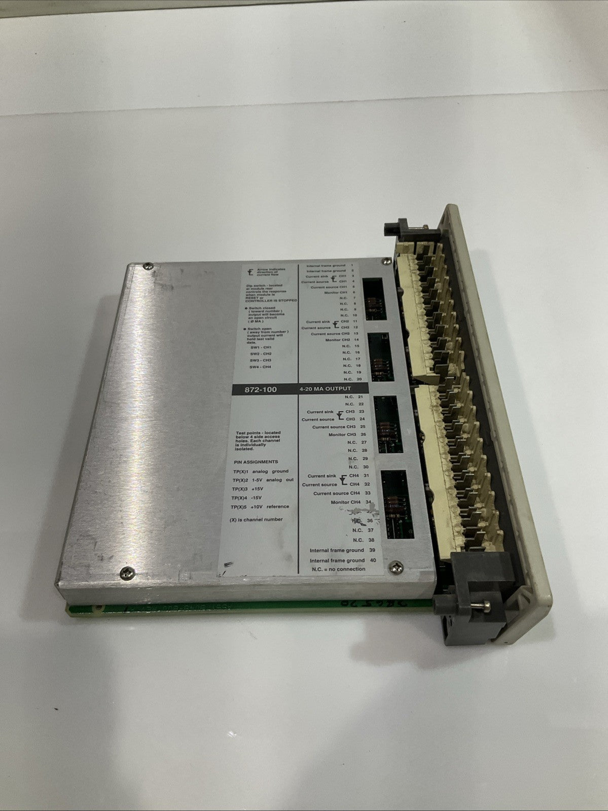 MODICON AS-B872-100 4 -20 MA ANALOG CURRENT OUTPUT MODULE Z2M