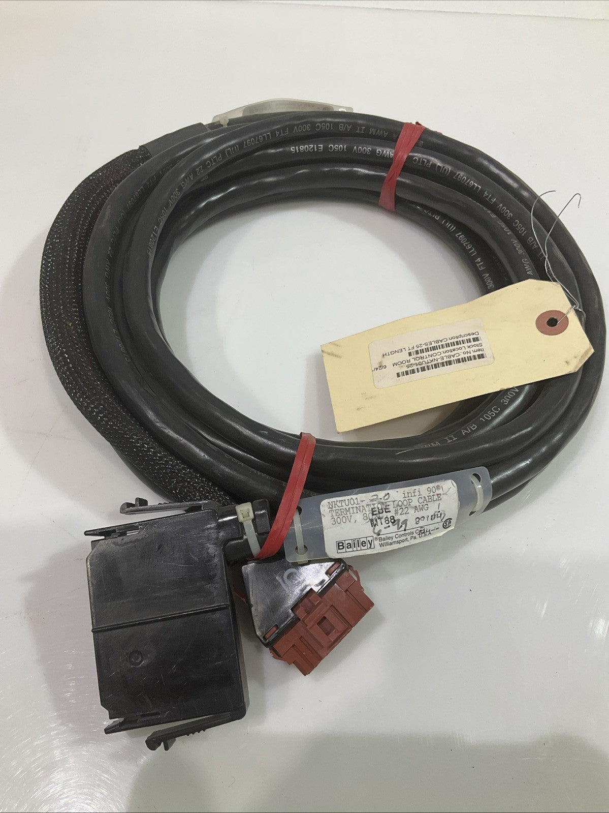 BAILEY INFI90 NKTU01-20 TERMINATION LOOP UNIT CABLE 300V 80XC 25FT Y2M