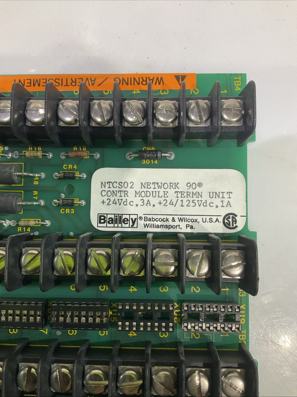 BAILEY NTCS02 6635392F1 CONTROL MODULE TERMINAL UNIT BOARD 24VDC Y2M